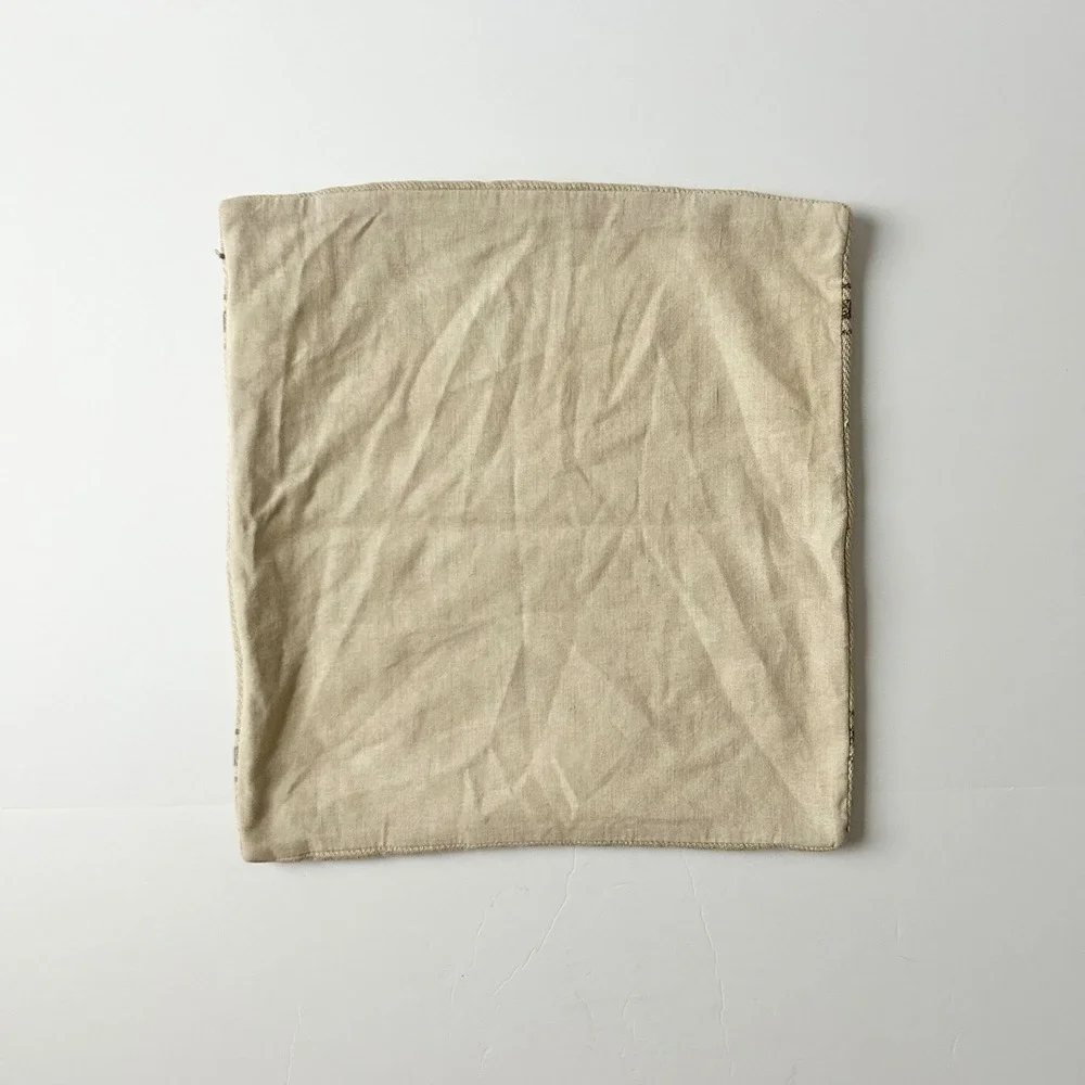 Pottery Barn Pillow Cover Linen Cotton Beige 18x18 Grain Sack Stripe